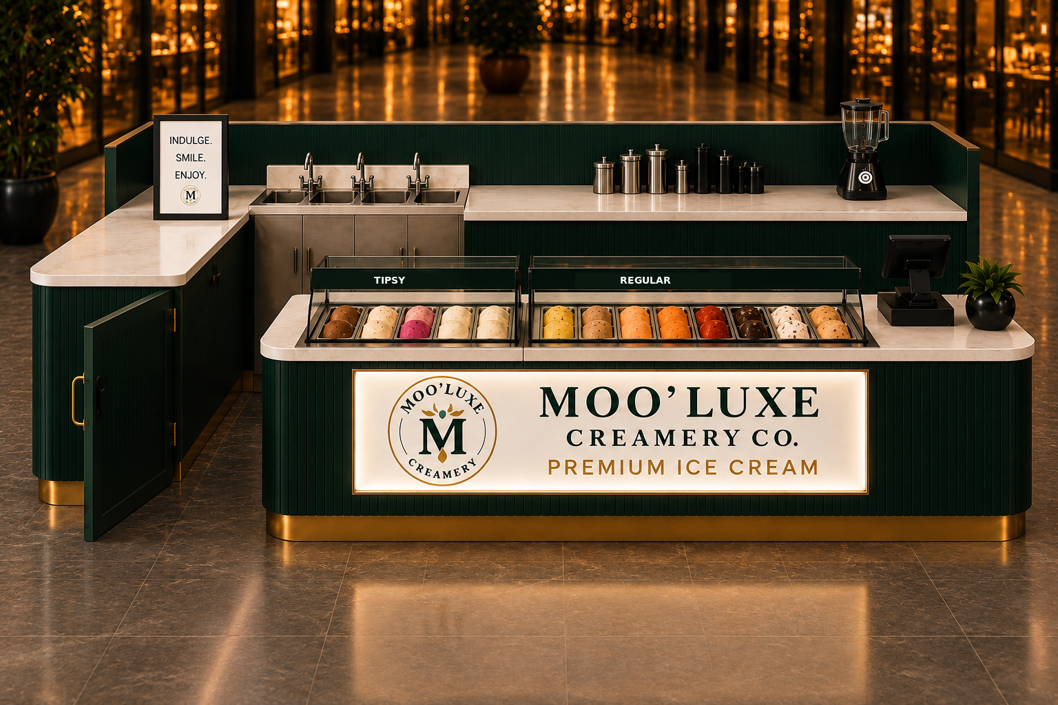 Moo’Luxe Creamery kiosk render